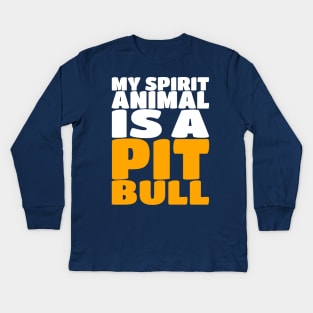 My Spirit Is A Animal A Pit Bull - Dog Puppy Kids Long Sleeve T-Shirt